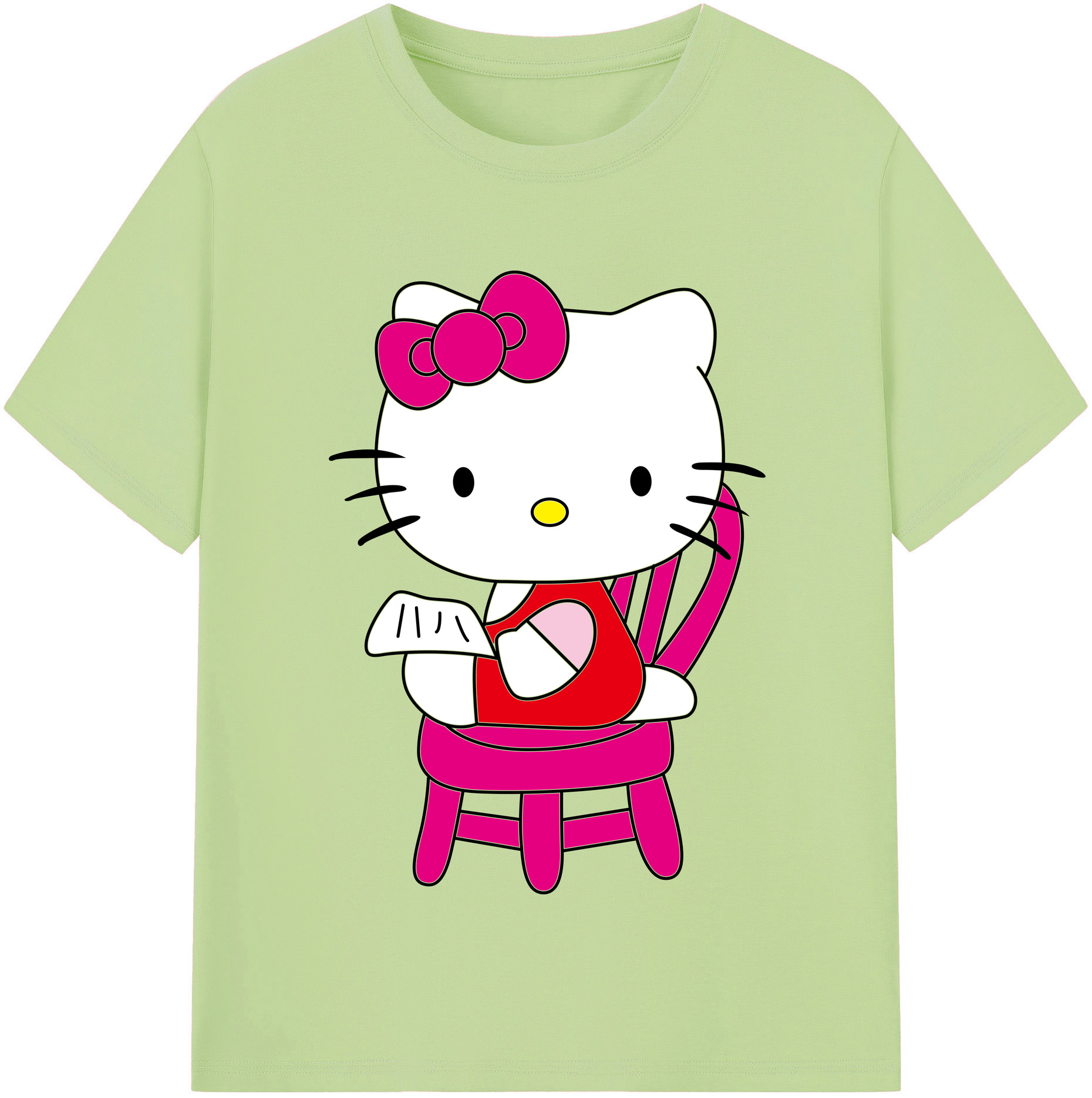 （画像用） Hello Kitty ハローキティ 綿100％半袖Tシャツ（フロントプリント）